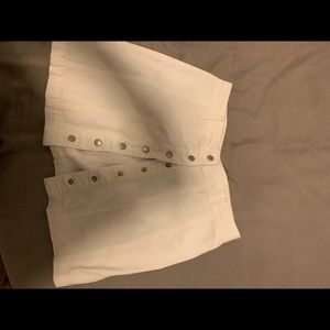 White Denim Button Down Skirt